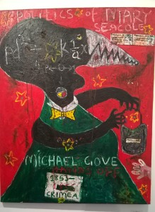 The politics of Mary Seacole, by Adjani Okpu-Egbe, 2014. Mixed media on canvas, 150x120x3 cm (Knight Webb Gallery)